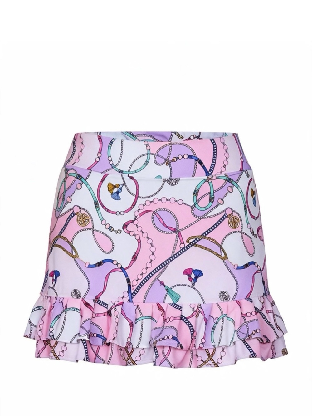 Pink Printed Ruffle Hem Skort - Picture 2 of 8